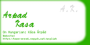 arpad kasa business card